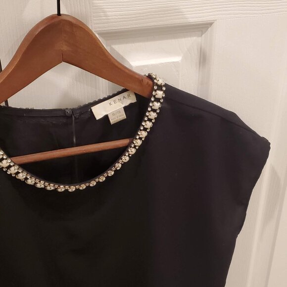 Jeweled neckline black top - Picture 4 of 4
